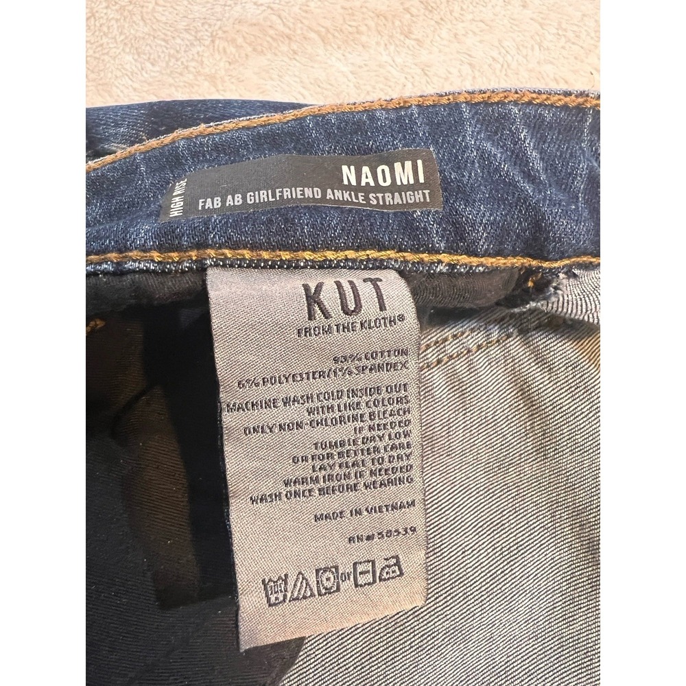 Kut From The Kloth Jeans 22W Naomi Girlfriend Ankle Straight Fab Ab High Rise - Picture 5 of 7
